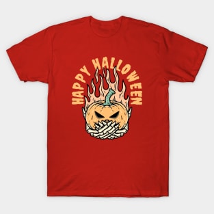 Happy Halloween Pumpkin Fire T-Shirt